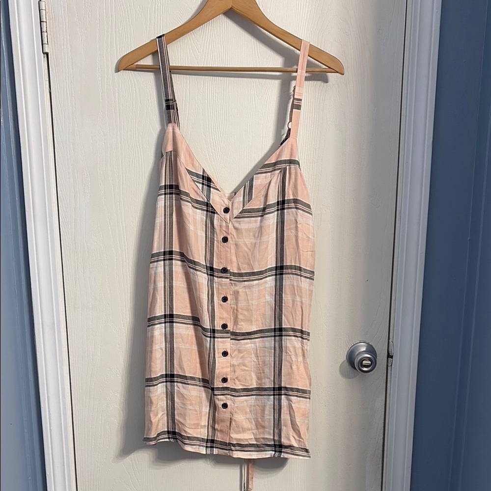 Torrid Pink and Black Sleeveless Tie Front Camisole